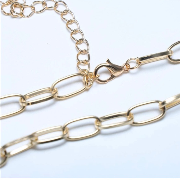 Woman’s Gold Paper Clip Chain Necklace - Picture 3 of 7